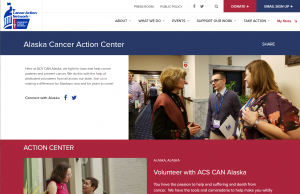 Image of Alaska Cancer Action Center Webpage