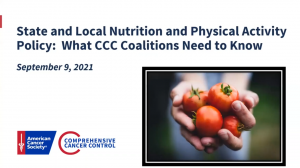 State and Local Nutrition Policy Webinar